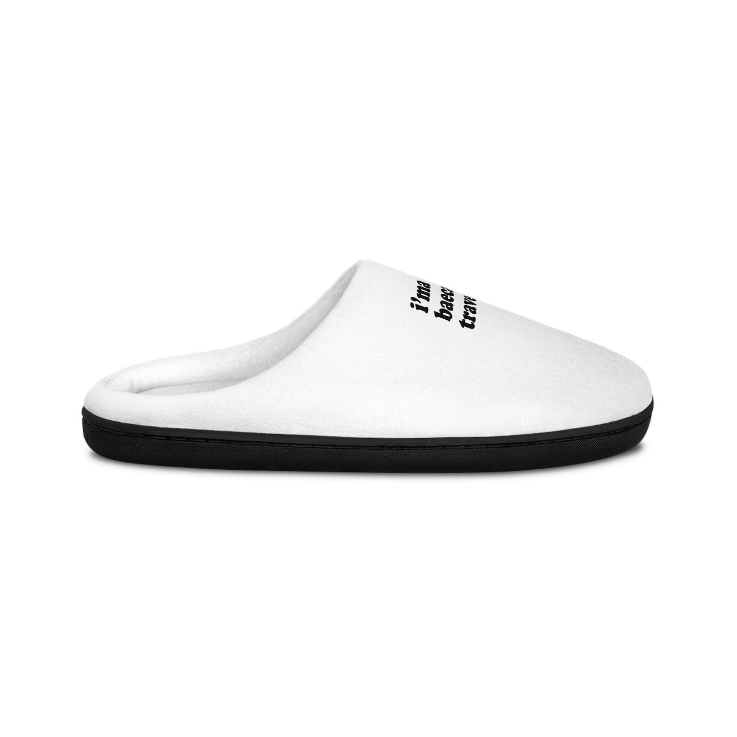 Men's White Slippers Traveler Baecation Black Indoor