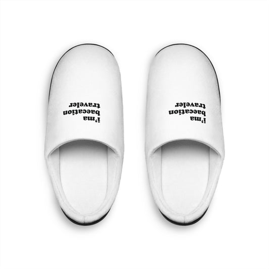 Women's White I'ma Baecation Traveler Slippers